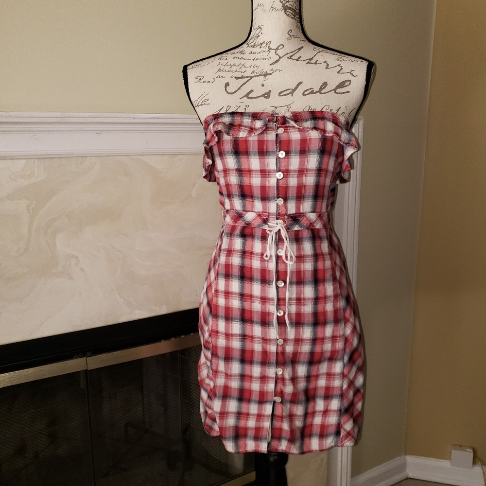 EUC♡ JUICY COUTURE PLAID STRAPLESS DRESS